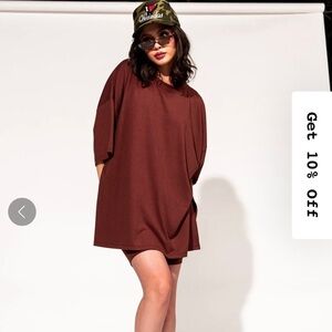 Dressed in Lala Malone Ribbed Biker Set - Cocoa